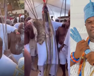 (Watch) “It weighs 50kg” – Trending video of the Ọọ̀ni of Ifẹ̀ rocking the sacred Ààrẹ crown at the Ọlọ́jọ́ festival.