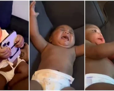 VIDEO: “What have I created?” Mum laments as her little baby uses trick to collect her phone, hangs onto it in video