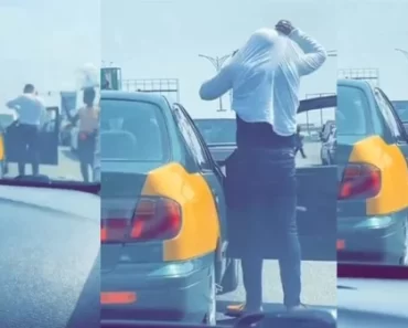 “This heat is beyond imagination”- Shocking moment a white man removed his shirt on the road due to the extreme heat in Ghana (Watch)