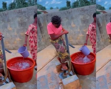 “You do exercise, still fetch water” – Video of young girl fetching in an unfamiliar manner (WATCH)