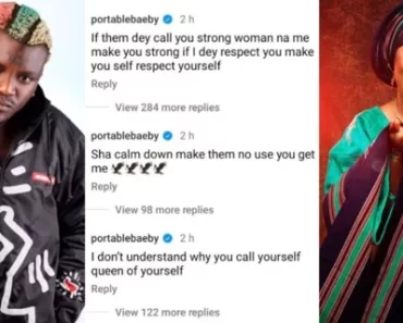“I can see the respect, after all this insulltt”- Portable wife, Omobewaji reply him after he drag her for excluuding him from her birthday message to herself